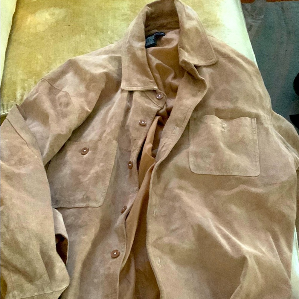 Croft & Barrow Beige Leather Jacket